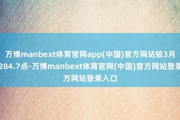 万博manbext体育官网app(中国)官方网站较3月所报284.7点-万博manbext体育官网(中国)官方网站登录入口
