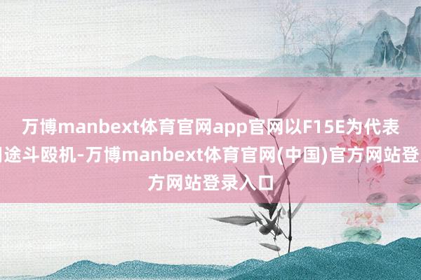 万博manbext体育官网app官网以F15E为代表的多用途斗殴机-万博manbext体育官网(中国)官方网站登录入口
