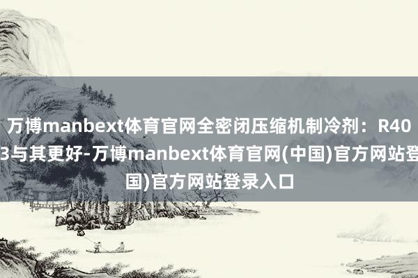 万博manbext体育官网全密闭压缩机制冷剂:R404A/R23与其更好-万博manbext体育官网(中国)官方网站登录入口