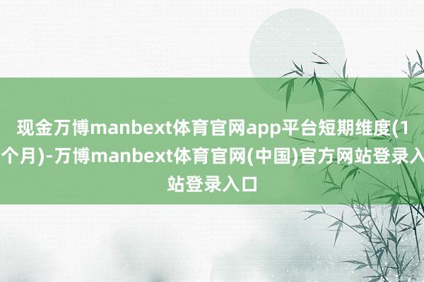现金万博manbext体育官网app平台短期维度(1-3个月)-万博manbext体育官网(中国)官方网站登录入口