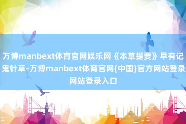 万博manbext体育官网娱乐网《本草提要》早有记录：鬼针草-万博manbext体育官网(中国)官方网站登录入口